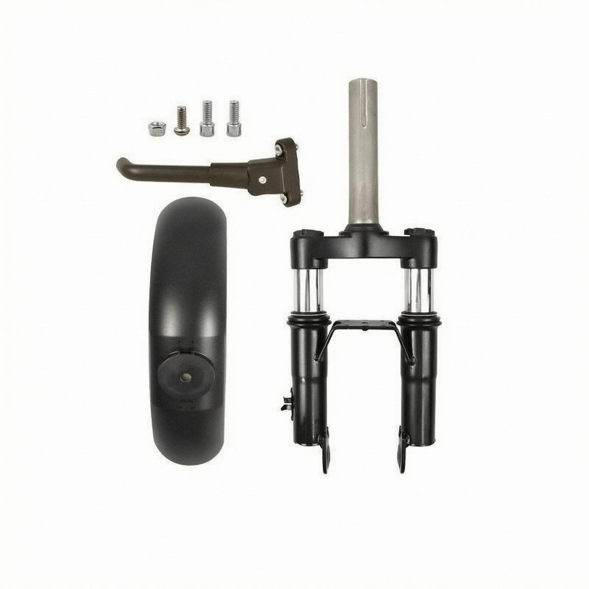Twin Coil Front Fork Shock Absorber Matte Black Electric Scooter Front Fork Mounting Screws Electric Scooter Shock Absorption System Metal