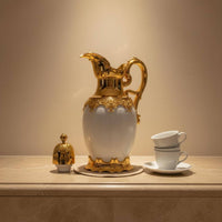 Long Heat Retention Glass Liner Vacuum Container Large Capacity Insulated Water Jug Easy to Clean Arabic Coffee Pot Ornate Design for Home, Dining Room