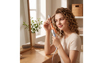 Clamp Curling Iron Anti-Scald Ceramic Curling Iron Hair Curler Adjustable Temperature for Women, Home Styling, Salon