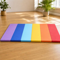 Foldable Exercise Mat Cushioned Gymnastics Mat with Handles Thick for Gymnasts