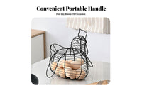 Portable Handle Chicken Shaped Egg Basket Hollow-out Design Chicken Egg Basket Multi-Functional for Pantry, Dining Table