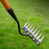 Manganese Steel 5-Tine Hoe Head Multifunctional Weeding Hoe Head Multi Purpose Unwanted Plant Rake Heavy Duty for Vegetable Plot, Farm