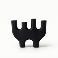 Tabletop Candlestick Holder Sculptural Candle Holder with Four Slots Sturdy Candlesticks for Shelf