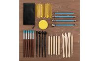 38 Pieces Multi-Purpose 38 Piece Clay Modeling Kit Includes Storage Case Synthetic Clay Tool Set Long-Lasting Materials Ceramic Sculpting Tool Kit Comfortable Handling for Artists, Beginners, Students, Art Studio, Classroom