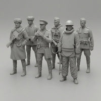 6 Pieces Unpainted Resin Infantryman Kit Detailed WW2 Soviet Soldiers Realistic Soviet Infantryman Miniatures for Display