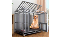 Metal Dog Crate Raised Base Portable Dog Crate Slatted Pet Floor Enclosure