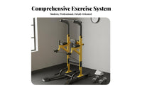 Heavy Duty Steel Frame Freestanding Pull up Bar Adjustable Height Freestanding Pull-up Station Stable Base Design Multi-Function Power Station with Bench Non-Slip Grips for Fitness Enthusiasts, Indoor