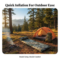 Moisture-Proof Self-Inflating Sleeping Pad Lightweight Sleeping Pad with Integrated Pillow Waterproof Inflatable Camping Mattress Portable for Backpackers, Travelers, Picnickers, Hiking, Travel, Tent