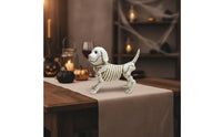 Dog Figurine with Skull Body Halloween Skeleton Dog Figurine Hand-Crafted Sugar Skull Animal Statue for Shelf Styling