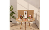 Tabletop Christmas Dollhouse Decorations Kit Tiny Christmas Dollhouse Kit Detailed Elf Door Set with Wreath Lightweight for Hobbyists