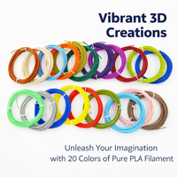 three-dimensional Pen Filament Refill, 20 Colors Standard PLA for Printing, 16 Feet Each Roll, Creative Drawing Supplies for Artists