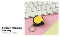 Human Measu Loop Tape Small Size Mini Tape Measure 1m Retractable Ruler Slide Lock Retractable Keychain Ruler Locking Mechanism
