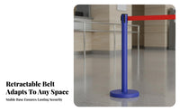 Heavy-Duty Base Retractable Belt Stanchion Anti Stainless Steel Queue Post Wear-Resistant Queue Management Pole Long-Lasting Construction for Event Organizers, Venue Managers, Security Personnel, Banks, Underground Stations, Hotels
