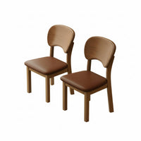 sturdy Wood Construction Curved rearrest Side Chair Retro Design Upholstered Side Chair Walnut Finish Dining Seat mid-century-centuryera aesthetic for Restaurant Owners, Homeowners, Interior Designers, Kitchen, Study, Home Office, Living Room