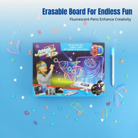 3D Night Light Drawing Board, Creative Doodle Pad, Colorful Fluorescent Erasable Writing Board for Kids