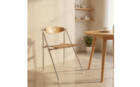 Wooden Folding Chair Minimalist Folding Chair Compact Furniture for Dining Room