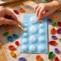 3-Row Paper Quilling Half-Sphere Shaping Tool with Numbered Guide for DIY Craft