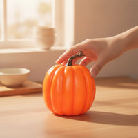 Artificial Pumpkin with Stem Orange Faux Pumpkins Seasonal Fake Pumpkins for Table