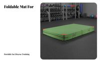 Foldable Gymnastics Mat Soft Padding Center Folding Landing Mat Multifunctional Thick Crash Pad for Gymnasts, Cheerleaders, Gym, Training Studio