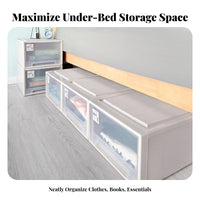 Under-Bed Wheeled container Stackable Storage Container complimentary for Students, Parents