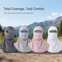 Full Face UV Protection Sun Mask for Women, Ice Silk Neck Guard Facekini for Outdoor Sun Protection