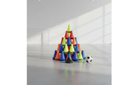 6 Pieces Long-Lasting Flat Top Cone Stable Base Soccer Training Cone Bright Colors Field Marker High Visibility for Beginners