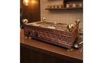 Turkish Coffee Burner Embossed Coffee Burner Copper Cezve Set Traditional Design Cooking Appliance Food-Safe Tin Tin-Plated