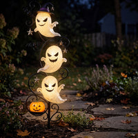 Halloween Garden Stake Light Glowing Garden Stake Light with Specters Eerie for Walkway