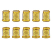 10 Pieces Diamond Pattern Ferrule Easy to Install Gilded Golf Ferrule Decorative Golf Club Shaft Caps