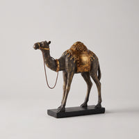 Camel Figurine with Golden Base-Toned Camel Figurine Retro Decorative Piece for Journeyers, Bookshelf