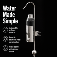 Stainless Steel Drinker, Parrot Water Bottle with Fine Needle Nozzle, Budgie Water Bottle for Cage, Adjustable Toy Hook 4-7mm