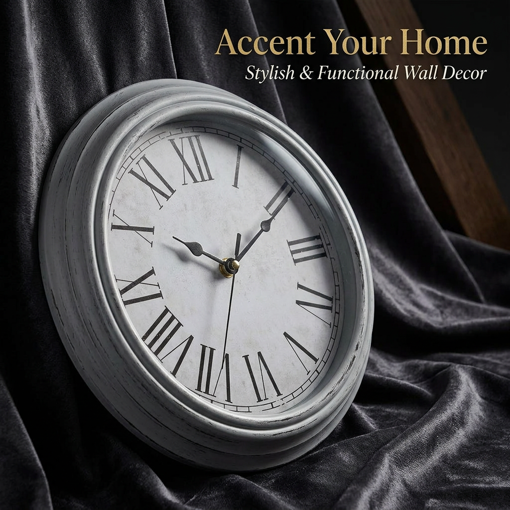 Clocks Living Room Bedroom, Retro Copper Arabic Numerals Wall Clock, Wall Decor, Battery Operated Timepiece, American Round Clock