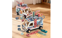 Disassembly Wooden Assembly Truck Finemovement Take Apart Truck Rotating Gears Building Vehicle Set Colorful Painted for Children
