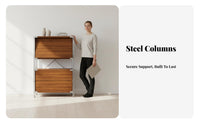 Display Shelf Modernist Design with Adjustable Shelves Metal Frame Storage Cabinet Suitable for Living Room Bedroom Home Office