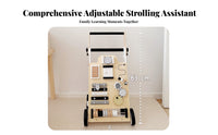 Wooden Walking Aid Shape Cutouts Wooden Infant Push Cart Infant Activity Center Push Cart Sliding Elements for Young Children