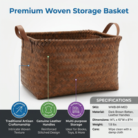 for Shelves, Hand-Woven Toy Baskets for Organizing, Large Capacity Storage Hampers, Decorative Baskets for Home, Bedroom Storage Baskets