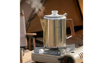 1500 Ml Stainless Steel Coffee Pot Glass Lid Coffee Pot Measurement Markings Home Appliance
