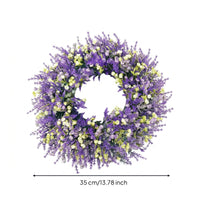 Lavender Wreath Full Spring Wreath Artificial Faux for Wall Decor, Farmhouse
