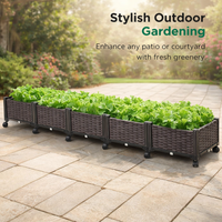 Wheeled Planter Box for Balcony Outdoor, Movable Vegetable with Drainage, Raised Garden Bed for , Deep Combination Design