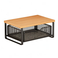 Desktop Printer Stand  Compact Wire Drawer Basket Organizer Unobstructed Front 2 Tier Desk Shelf