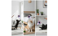 Cat Teaser Stick Extendable Telescopic Cat Wand Colorful for Cats, Indoor Play, Exercise