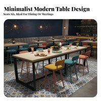 Long Bar Table Solid Wood Communal Dining Area Dining Table Versatile Commercial Furniture for Business Owners, Homeowners, Cafe, Kitchen