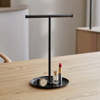 Horizontal Bar Jewelry Stand Tabletop Horizontal Bar Necklace Organizer Stand Modern Necklace Holder for Dresser