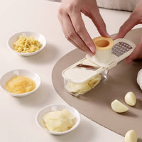 Food Grater with Container Stainless Steel Vegetable Slicing with hands guard Compact Utensil for Small Kitchens
