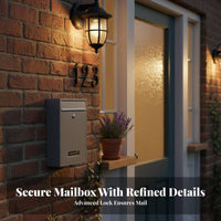 Wall-Mounted Mailbox Lockable Wall Mounted Mailbox Locking Mail Box Includes 2 Locking Mechanisms Locking Letterbox