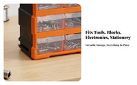 Orange Frame Small Parts Organizer Compact 6-Drawer Storage Box