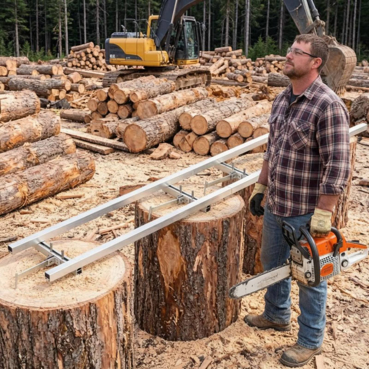 Straight Cuts First Cut Stable Cutting Chainsaw Mill Guide Easy to Install Chainsaw Guide Track for Woodworkers, Carpenters