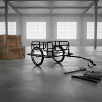 Cycle Cargo Trailer with Flat Platform Flatbed Bike Cargo Trailer Cycle Wagon Cart Heavy-Duty Vehicle Spacious for Cyclists