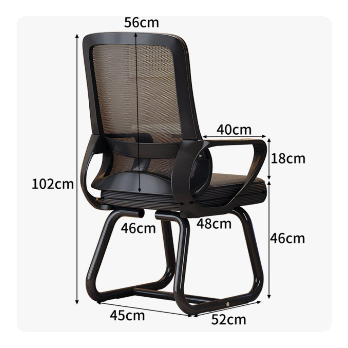 Thick Seat Cushion Student Study Chair Stable Steel Frame Adjustable Office Chair for Students, Conference Room