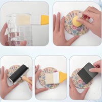 20 Pieces Scrapbooking Kit with Cutting Mat Complete Paper Craft Tool Kit Reusable Collage Tools for Hobbyists
